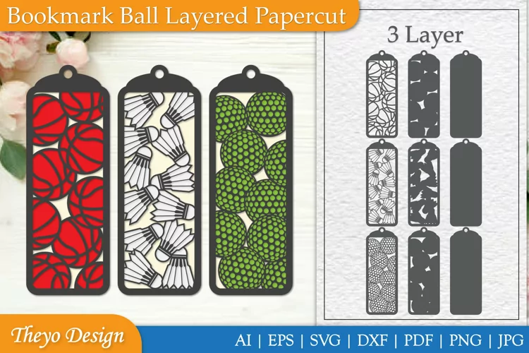 Bookmark Ball Layered Papercut Svg | Bookmark Laser Cut
