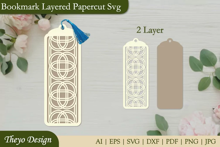 Bookmark SVG, Bookmark laser file, Bookmark Layered Papercut