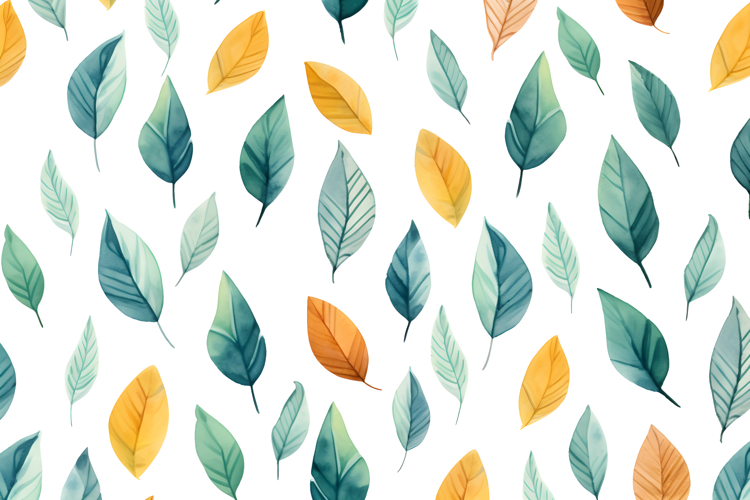watercolor Leaves Pattern | Leaves Background