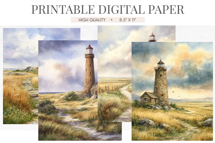 Coastal Lighthouse Path Digital Paper