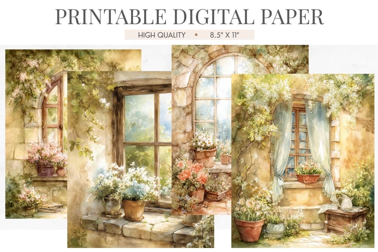 Cozy Winter Window Seat Digital Paper