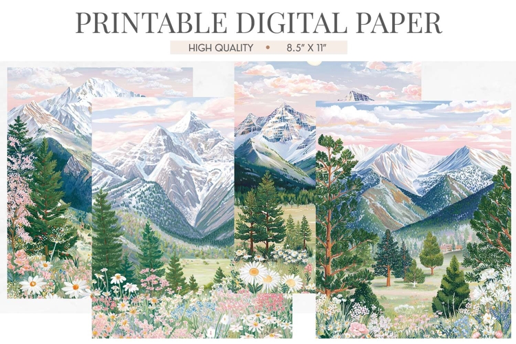 Rocky Mountain Wildflower Junk Journal Pages