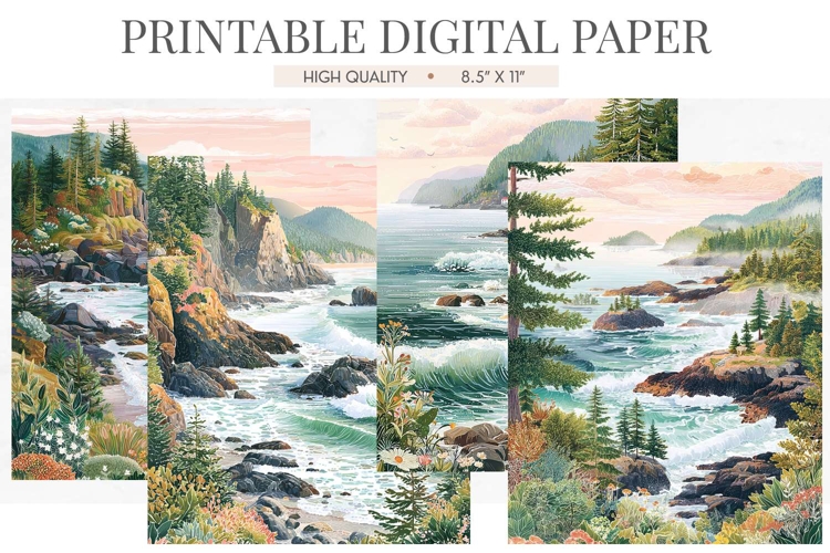 Tofino Vancouver Island Coast Junk Journal Pages