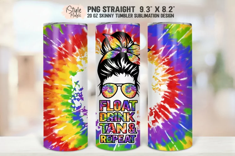 Float Drink Tan Repeat Tumbler Wrap, Summer Tumbler, PNG