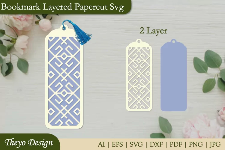 Bookmark SVG, Bookmark laser file, Bookmark Layered Papercut