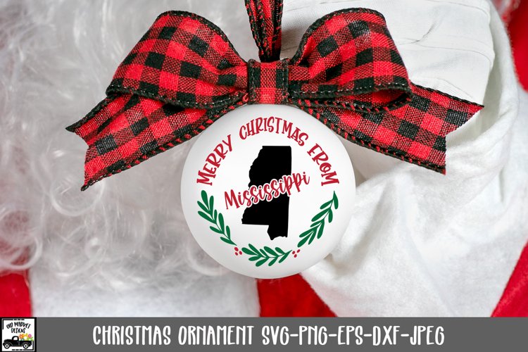 Mississippi Christmas Ornament SVG File example image 1