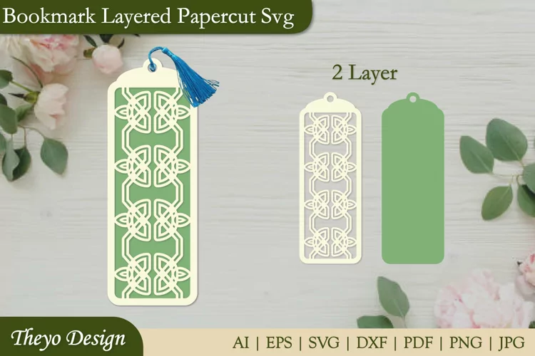 Bookmark SVG, Bookmark laser file, Bookmark Layered Papercut