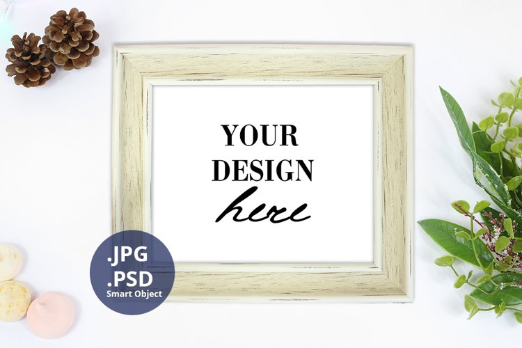 8x10 Wood frame Landscape Christmas Mockup, PSD Mockup PNG