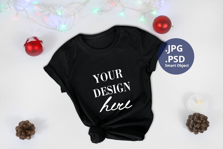Black Tshirt Mockup Image 23