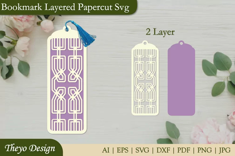 Bookmark SVG, Bookmark laser file, Bookmark Layered Papercut