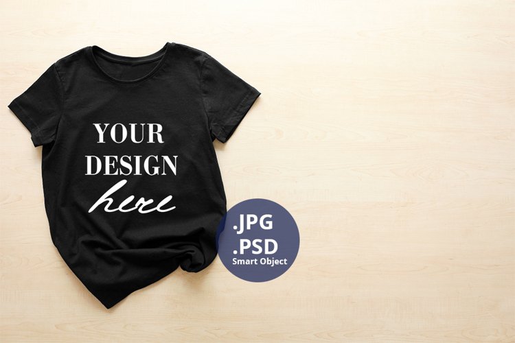 Black Tshirt Mockup Image 5