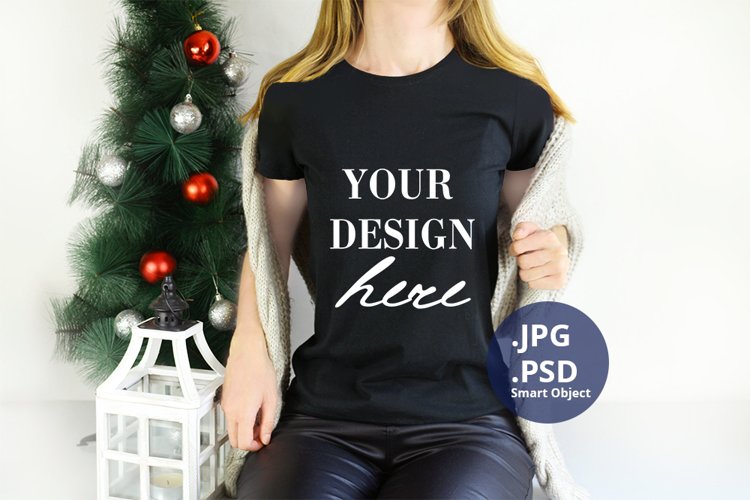 Black Tshirt Mockup Image 15