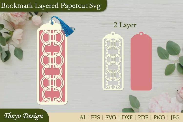 Bookmark SVG, Bookmark laser file, Bookmark Layered Papercut