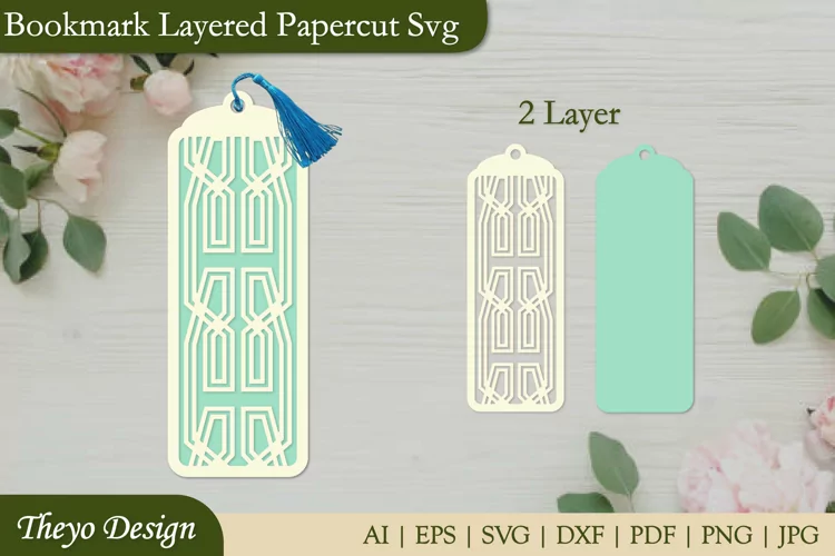 Bookmark SVG, Bookmark laser file, Bookmark Layered Papercut