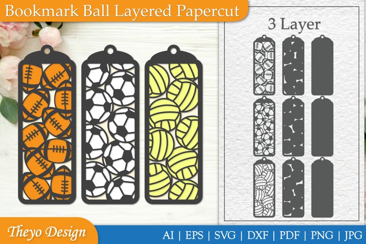 Bookmark Ball Layered Papercut Svg | Bookmark Laser Cut