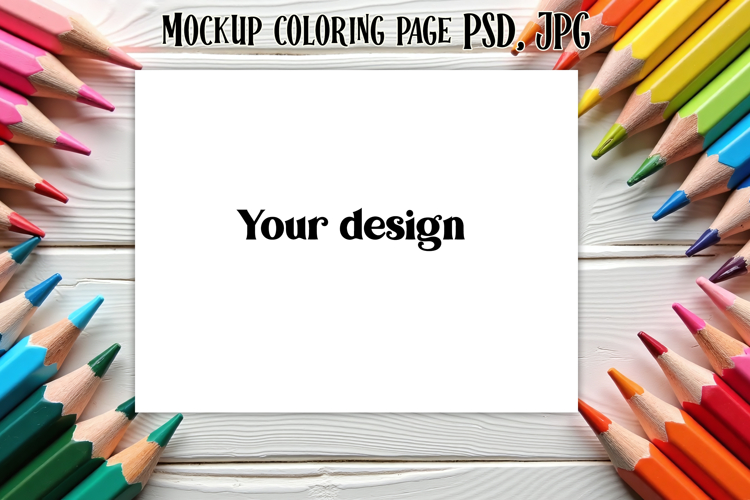Coloring page mockup | PSD file | Coloring book mockup