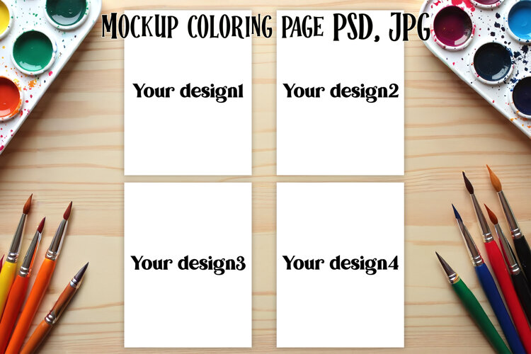 Coloring page mockup photoshop | PSD file example image 1