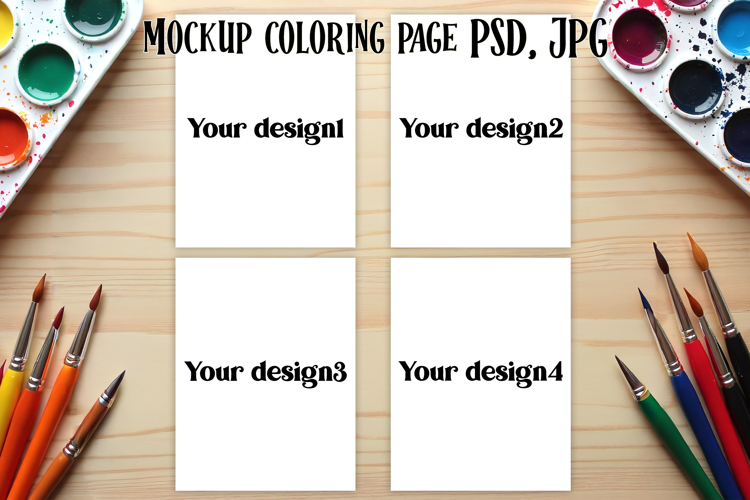 Coloring page mockup | PSD file | Coloring book mockup