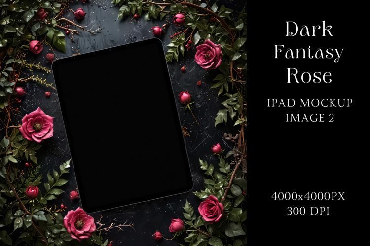 Dark Fantasy Rose IPad Mockup 2