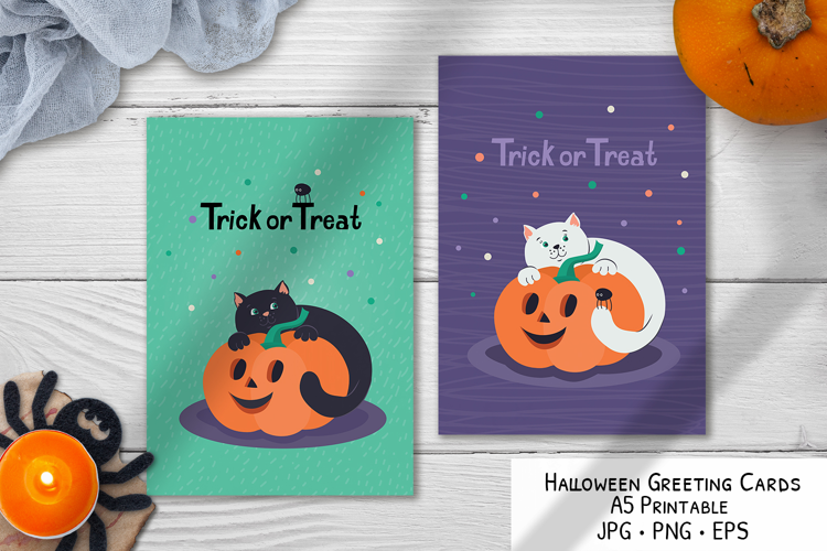 Halloween Cats Greeting Cards