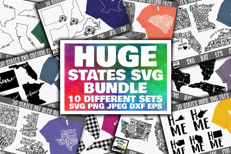 Huge States SVG Bundle example image 1