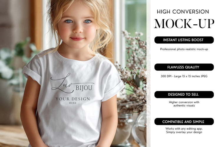 Bella Canvas 3001T Kids T-Shirt Mockup JPG Digital File