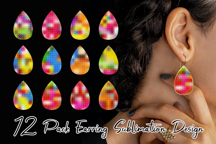 Sublimation earring bundle grid pattern gradient colorful