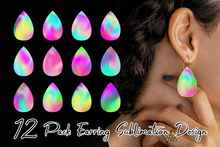 Sublimation earring bundle gradient bright ombre