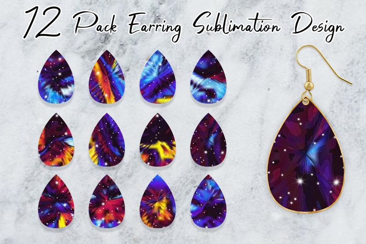 Teardrop earring design burst comic color