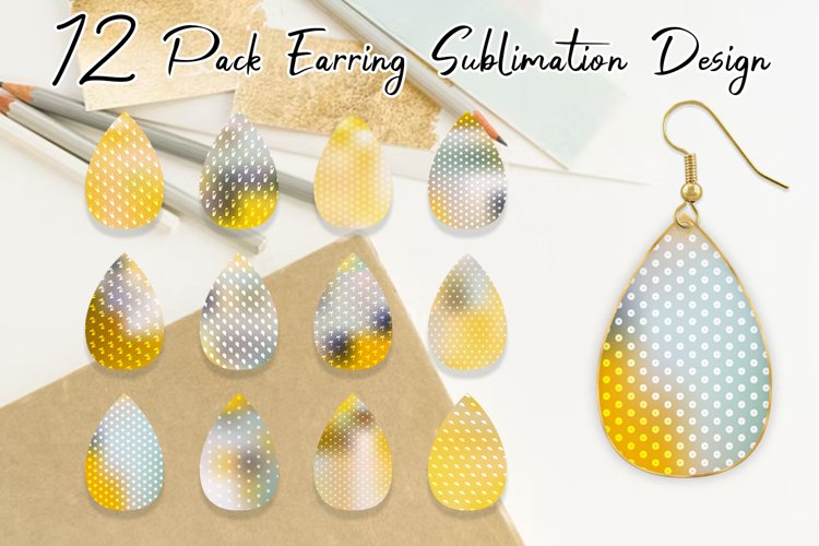 Teardrop Earring Sublimation summer pattern gradient color