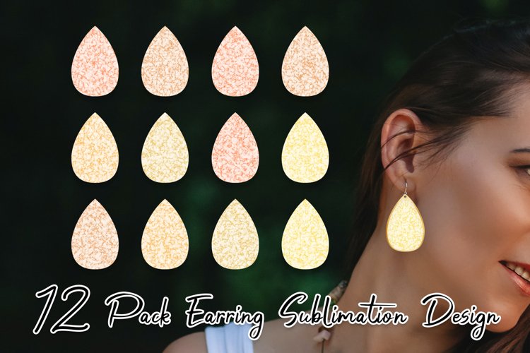 Sublimation earring bundle background marble texture orange example image 1