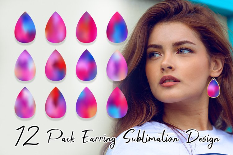 Sublimation earring bundle gradient pink color