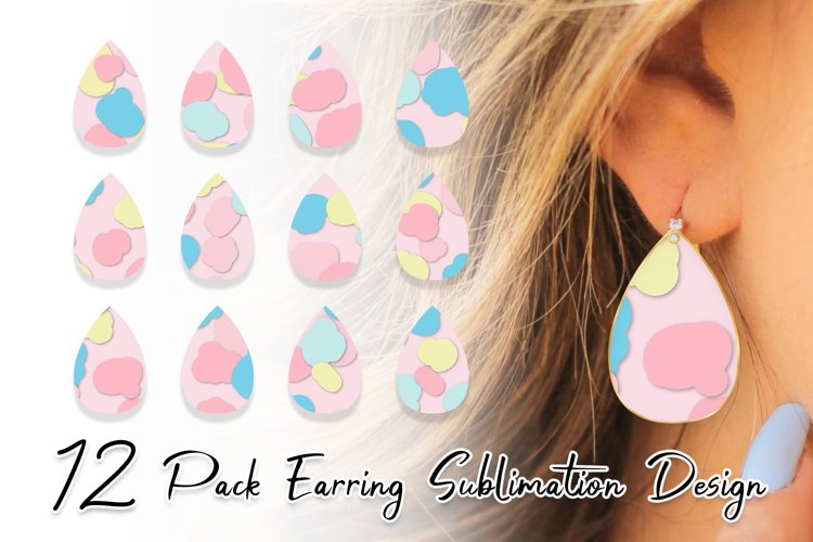 Sublimation earring bundle organic shape pink color