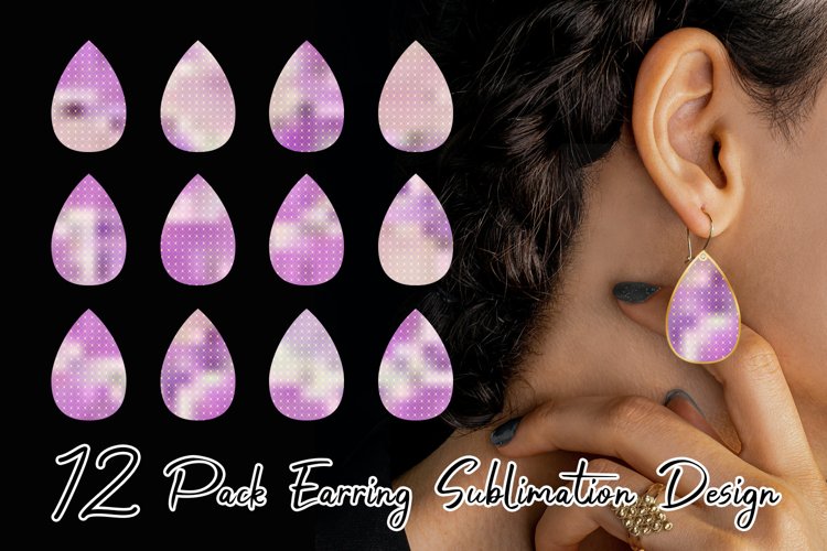 Sublimation earring bundle grid pattern gradient purple