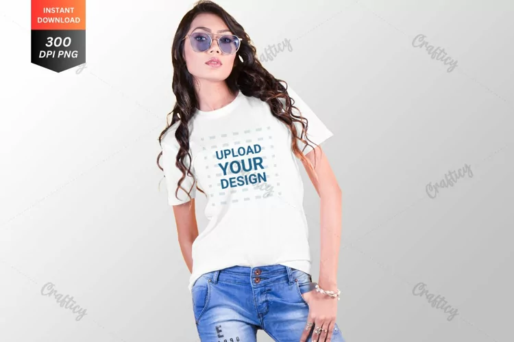 Model Tshirt Mockup, Gildan White Tshirt Mockup