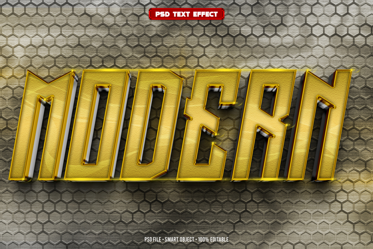 Modern 3D editable text effect