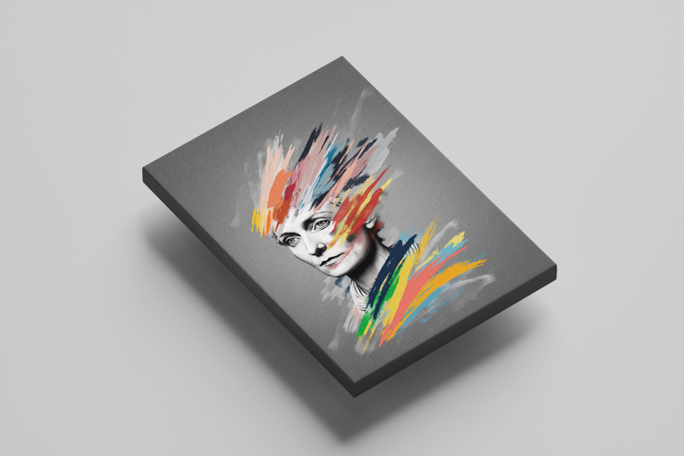 Modern Abstract Portrait Brushstroke Painting Photo Effect