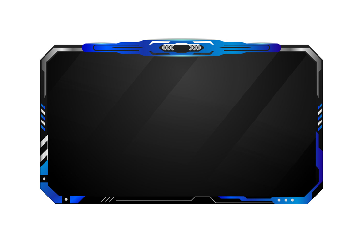 Modern blue and gray tech overlay stream gamer template scre
