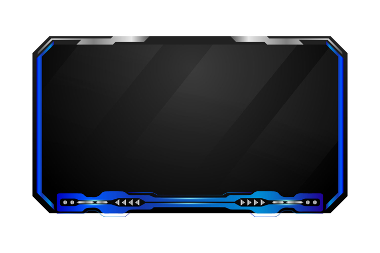 Modern blue and gray tech overlay stream gamer template scre example image 1