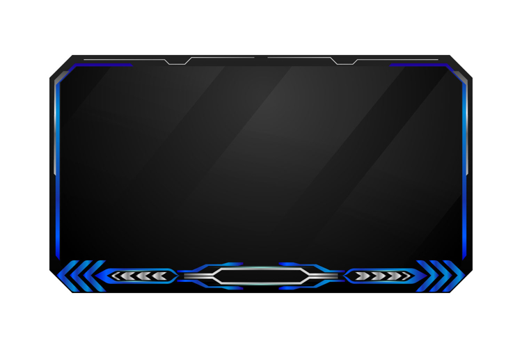 Modern blue and gray tech overlay stream gamer template scre