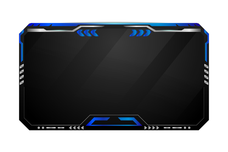 Modern blue and gray tech overlay stream gamer template scre