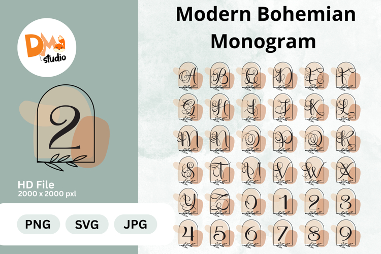 Modern Bohemian Monogram