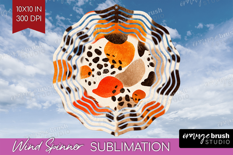 Modern Boho Wind Spinner Sublimation PNG - Doodle Texture