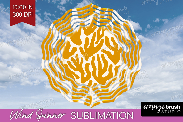 Modern Boho Wind Spinner Sublimation PNG - Doodle Texture