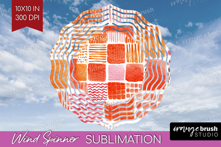 Modern Boho Wind Spinner Sublimation PNG - Doodle Texture
