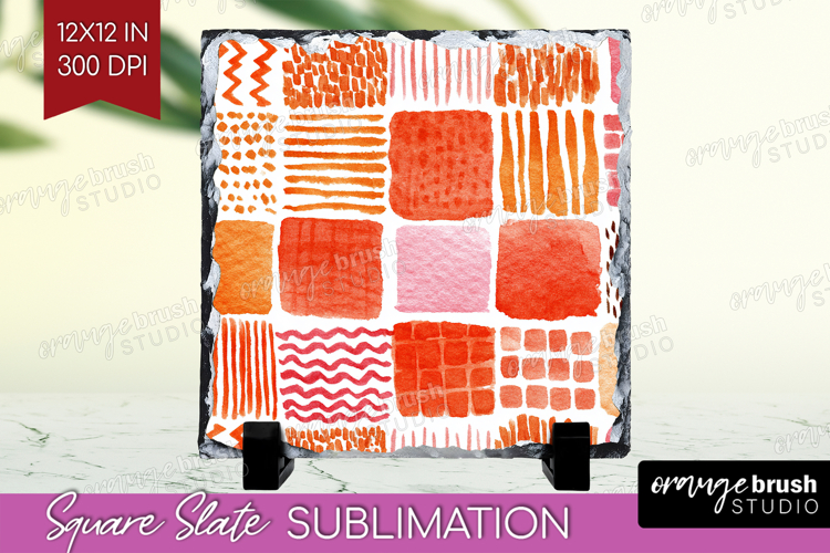 Modern Boho Slate PNG - Doodle Texture Square Slate