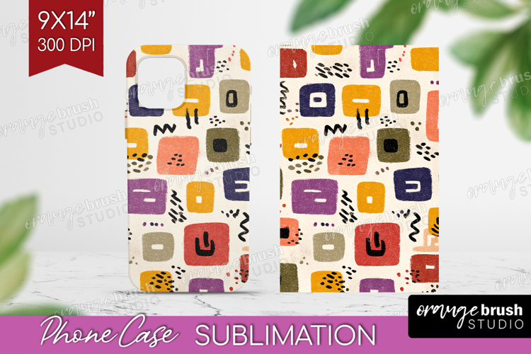 Modern Boho Phone Case PNG - Doodle Texture Case PNG