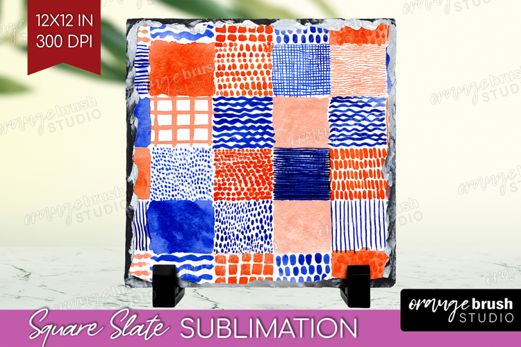 Modern Boho Slate PNG - Doodle Texture Square Slate