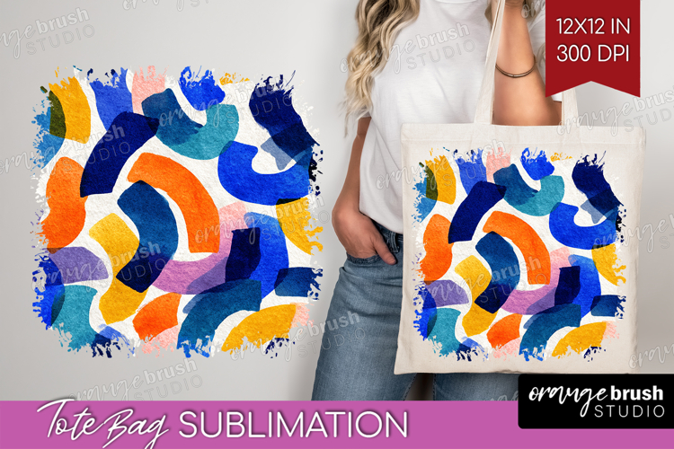 Modern Boho Tote Bag - Doodle Texture Tote Bag PNG