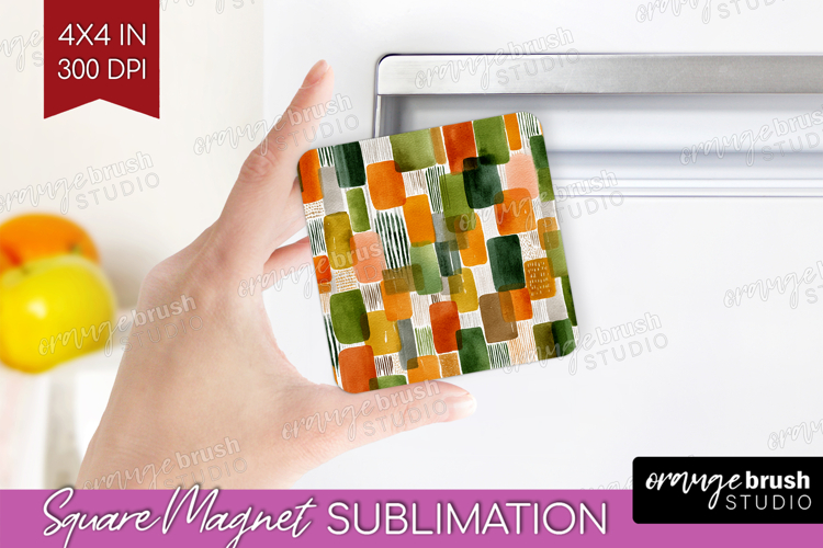 Modern Boho Magnet Sublimation - Doodle Texture Square PNG